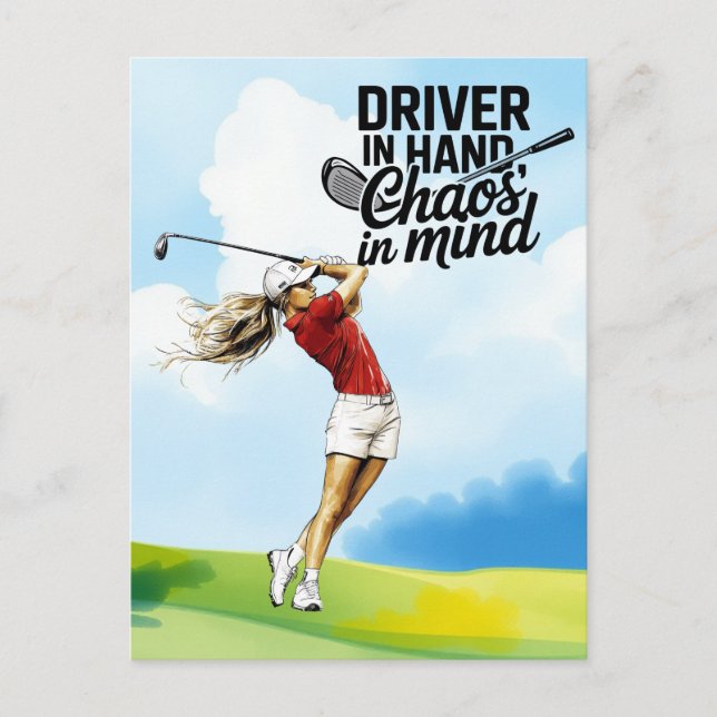 Golf funny saying quotes for golfer greeting postcard (Front)