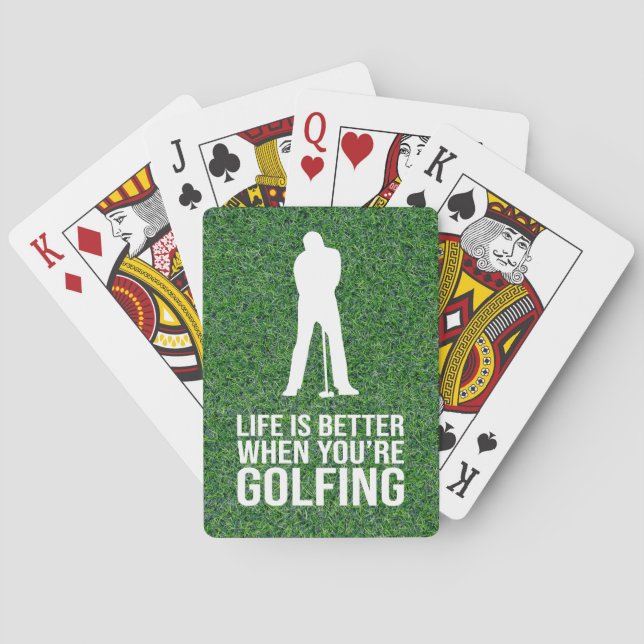 Golf funny saying quotes for golfer playing cards (Back)