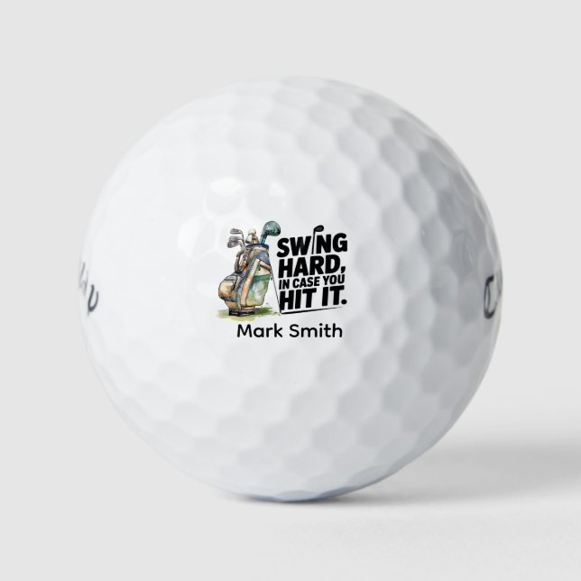 Golf funny saying with golf bag for golfer balls (Front)