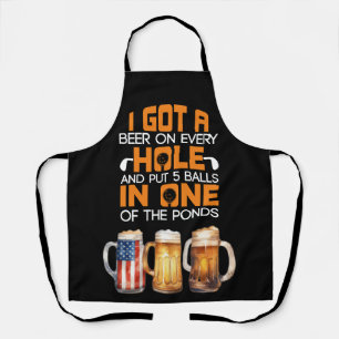 Golf Funny saying with Golfer and Beer Apron