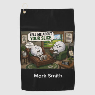 Golf funny saying with golfer towel