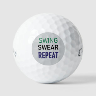 Golf Gag Gift – Swing Swear Repeat  Golf Balls