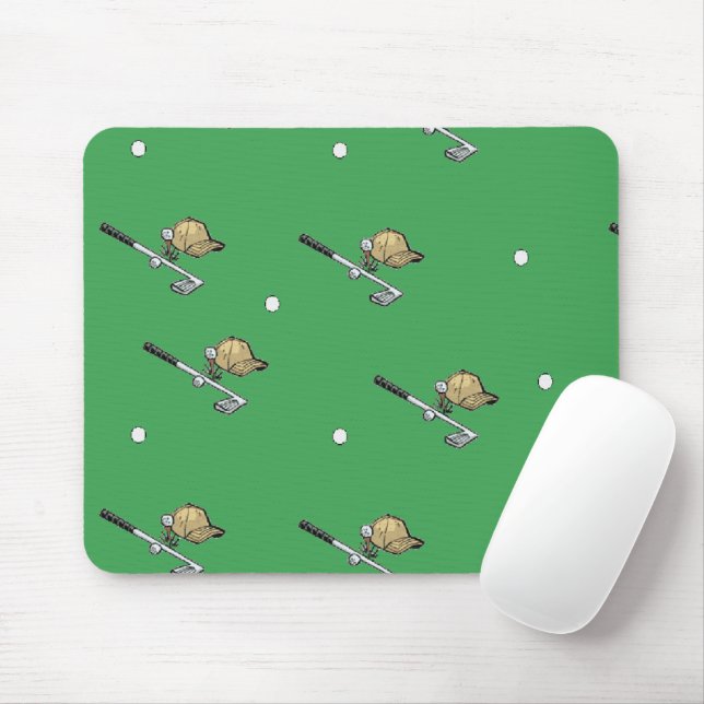 Golf gear on green mouse pad (With Mouse)