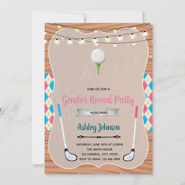 Golf gender reveal invitation (Front)