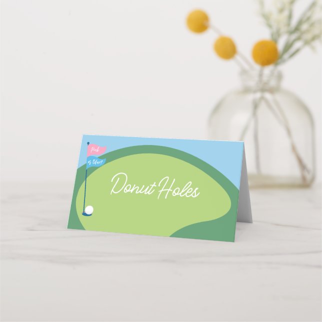 Golf Genre Reveal Par Tee Pliées Cartes De Tente (Devant)