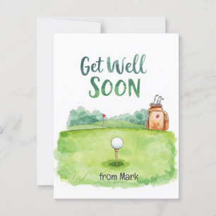 Golf Get Well Soon Card – Watercolor Golf Course 