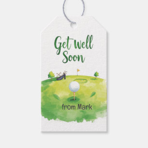 Golf Get Well Soon Card – Watercolor Golf Course  Gift Tags