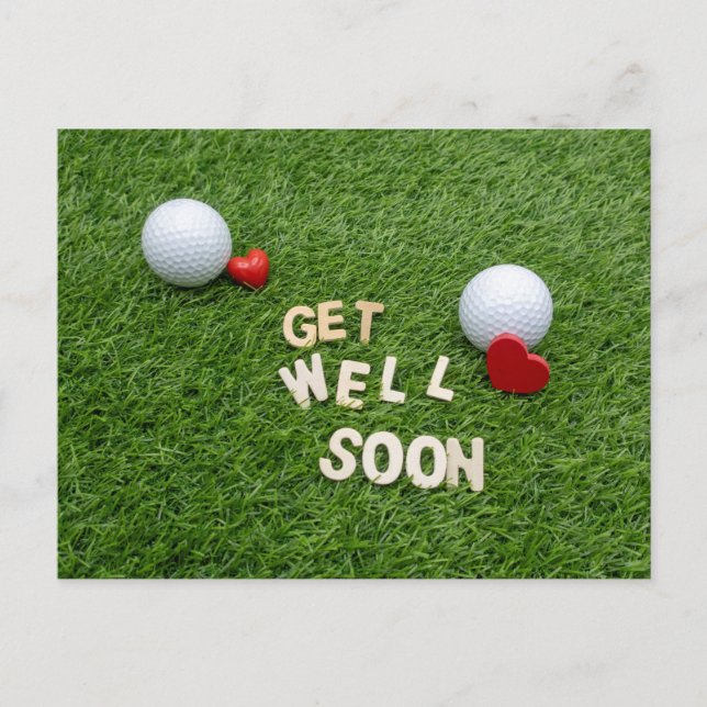 Golf Get well soon card with golf ball and tee (Front)