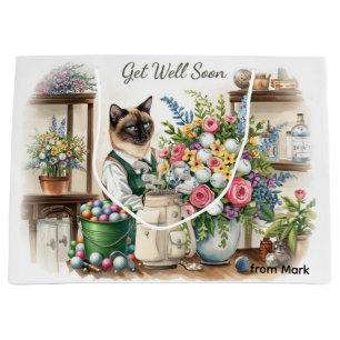 Golf get well soon with golf ball and flowers large gift bag