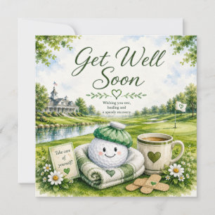 Golf Get Well Soon with golf ball on green