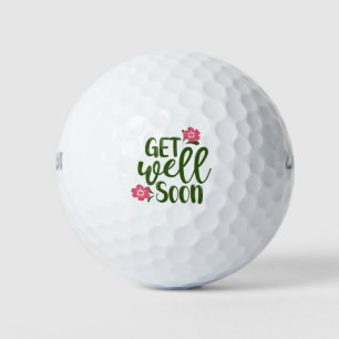 Golf Get well soon with pink flower Golf Balls