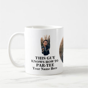 Golf glove shape photo guy knows how to par-tee coffee mug