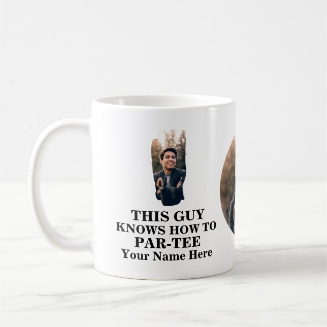 Golf glove shape photo guy knows how to par-tee coffee mug (Left)