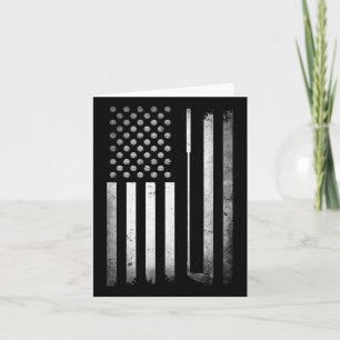 Golf Golfer American Flag Golf Flat Funny Golf Card