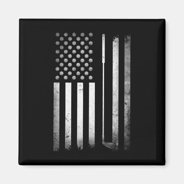 Golf Golfer American Flag Golf Flat Funny Golf  Magnet (Front)