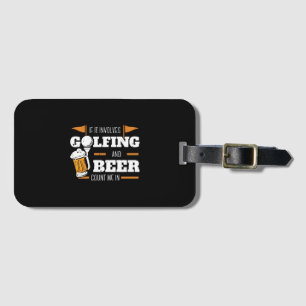 Golf Golfer Beer Drinking Golf Course Luggage Tag