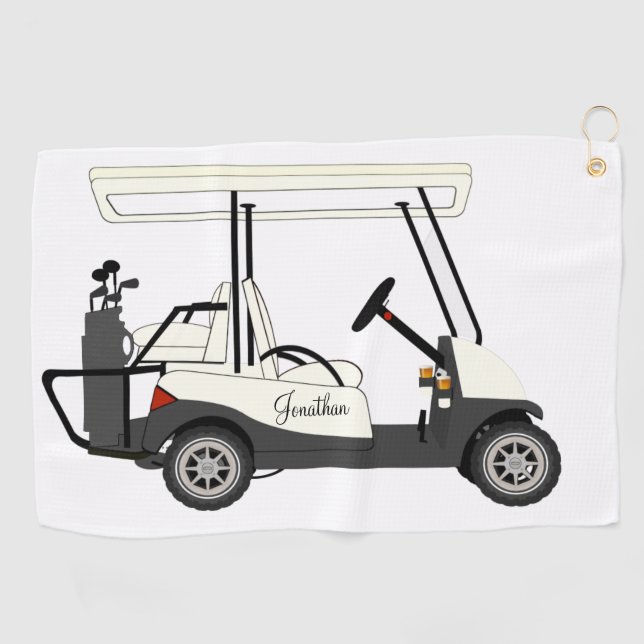Golf Golfer Cart Clubs Ball Towels (Horizontal)