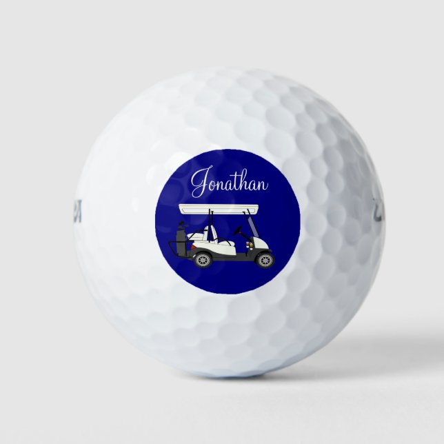 Golf Golfer Cart Personalized Golf Balls (Front)