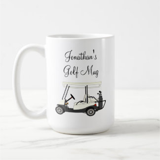 Golf Golfer Cart Personnalisé Coffee Beer Cup Mug