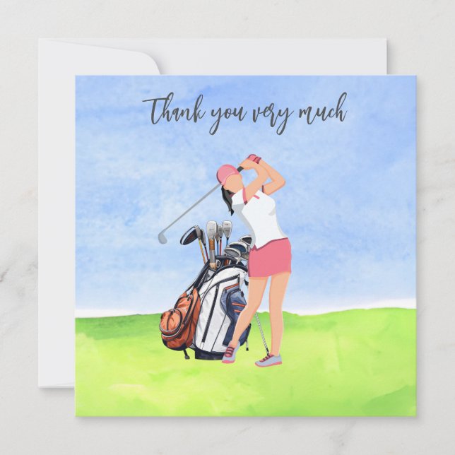 Golf Golfer Carte de remerciements pour golfeur (Devant)