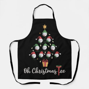 Golf Golfer Funny Golfing Oh Christmas Tee Apron