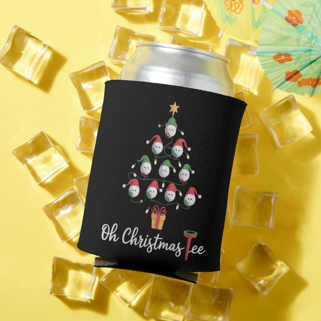 Golf Golfer Funny Golfing Oh Christmas Tee Can Cooler (In Situ Summer)