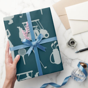 Golf Golfer Golfing Golf Cart and Bag  Wrapping Paper