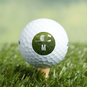 Golf Golfer Golfing Minimalist Initial Custom Golf Balls