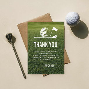 Golf Golfer Golfing Minimalist Men 30th Birthday Thank You Card