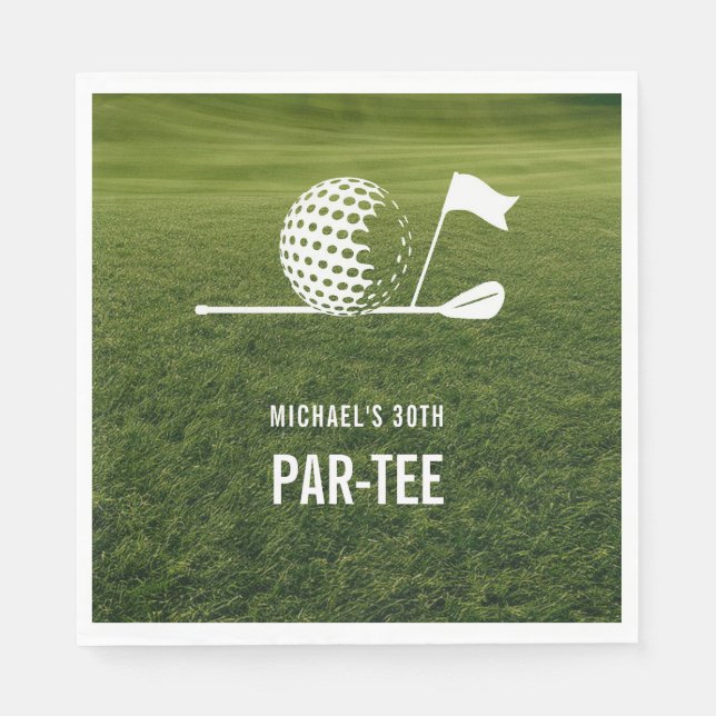 Golf Golfer Golfing Minimalist Men Birthday Napkin (Front)