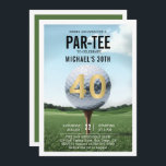 Golf Golfer Golfing Modern Men 40th Birthday Invitation<br><div class="desc">40th birthday ideas for men: a golf themed 40th birthday party invitation for him, featuring an illustration of a golf ball in an extreme close-up view, on a golf course background. A modern, elegant 40th birthday party invitation for your husband, boyfriend, partner, grandpa, uncle etc. who loves golfing and /...</div>