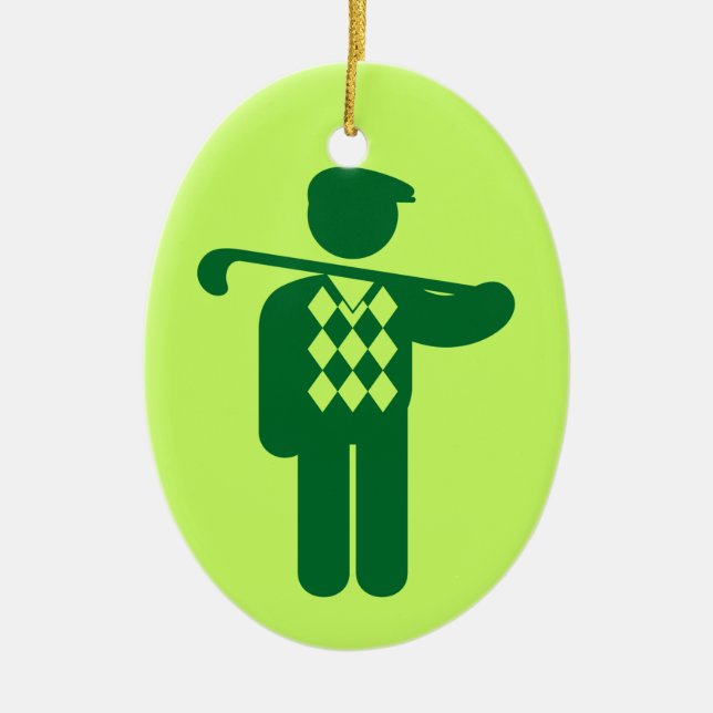 Golf Golfer Green Ornament (Front)