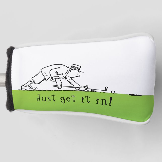 Golf Golfer Lining Up Putt Funny Putter Cover (Front)
