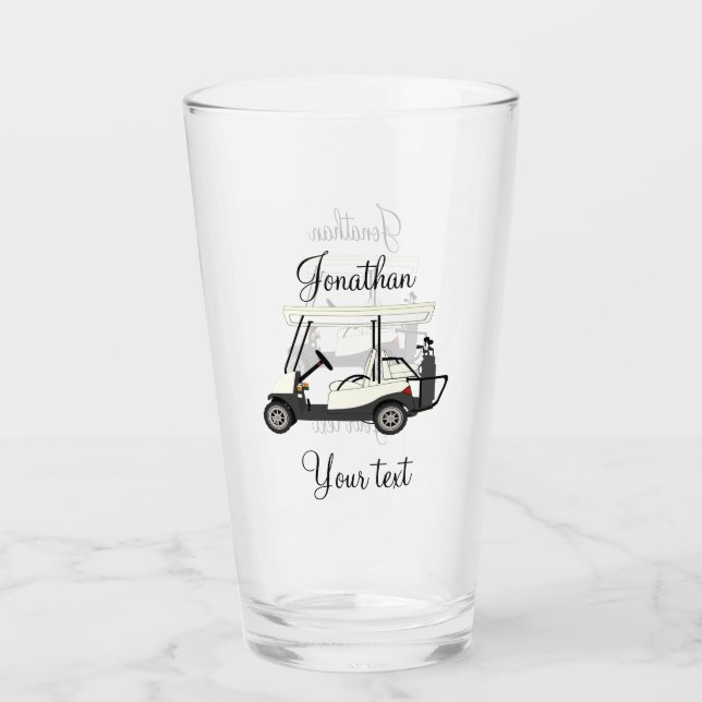 Golf Golfer Panier Pint Boire Verre (Devant)