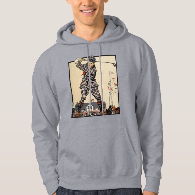 Golf Golfer Vintage Antique Golfing Hoodie (Front)