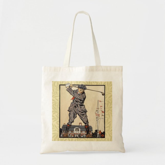 Golf Golfer Vintage Antique Golfing Tote Bag (Front)