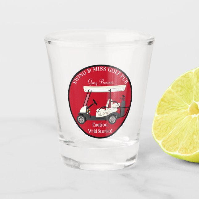 Golf Golfing Cart Shot Glass Drinkware  (Front)