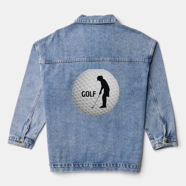 Golf Golfing Design Denim Jacket (Back)