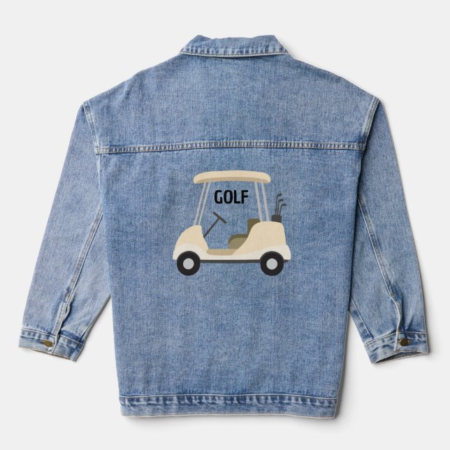 Golf Golfing Design Denim Jacket (Back)