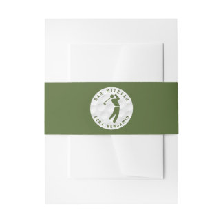 Golf Golfing Golfer Bar Mitzvah Invitation Belly Band