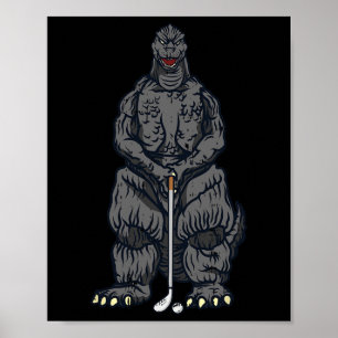 Golf Golfing Japanese Movie Dinosaur Monster Golfe Poster