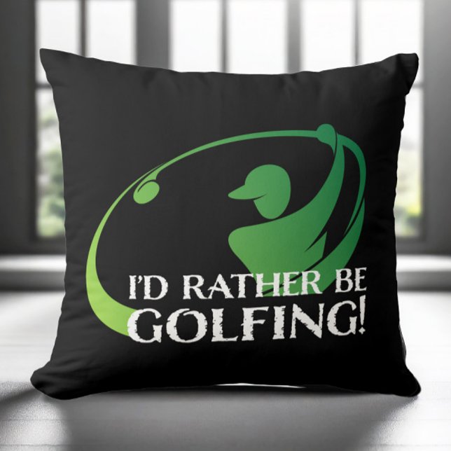 Golf Golfing Modern Golfer Sports Black Green Home Throw Pillow (Golf Golfing Modern Golfer Sports Black Green Home Throw Pillow)