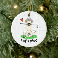Golf Golfing Yellow Lab Labrador Retriever Dog
