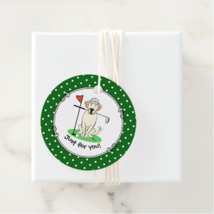 Golf Golfing Yellow Lab Labrador Retriever Dog Favour Tags