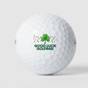 Golf good luck golfing with shamrock and tees balls