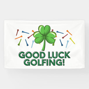 Golf good luck golfing with shamrock St. Patrick's Banner