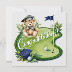 Golf Graduation Congratulations on putting green Card