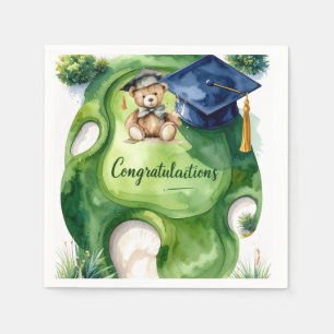 Golf Graduation Congratulations on putting green Napkin