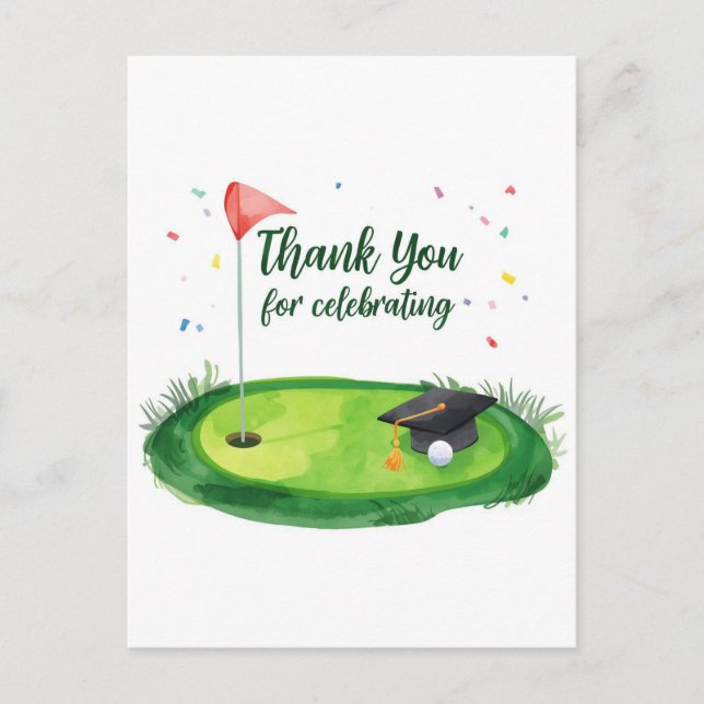 Golf Graduation  Postcard (Front)