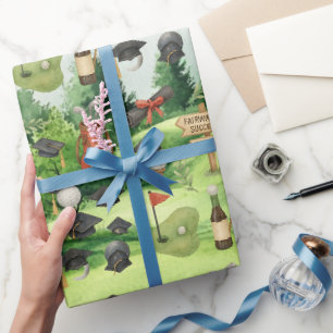 Golf Graduation themed for Cat Lover Golfer Wrapping Paper